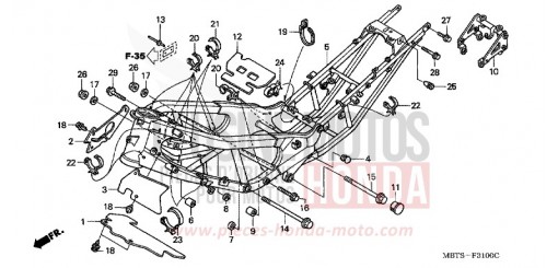CARROSSERIE DE CHASSIS (XL1000V) XL1000V3 de 2003